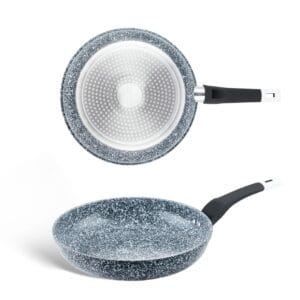 Czarna patelnia ceramiczna 16 cm z nieprzywierającą powłoką granitową i uchwytem
