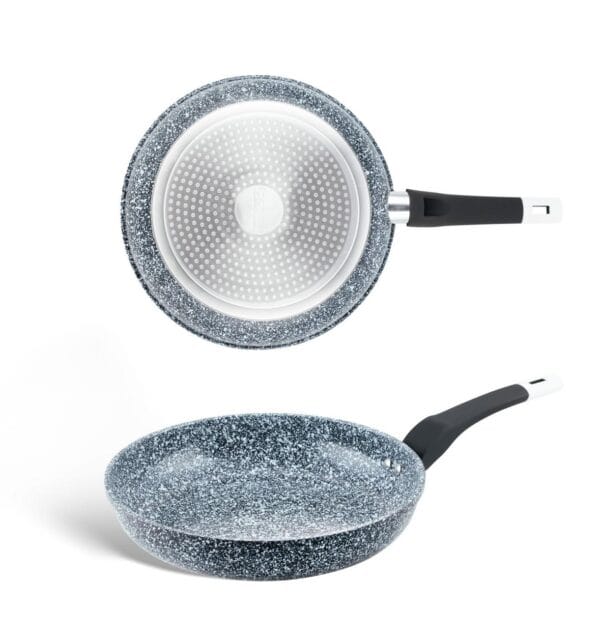 Czarna patelnia ceramiczna 16 cm z nieprzywierającą powłoką granitową i uchwytem