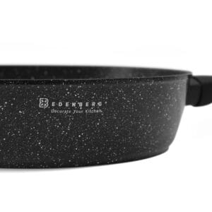 Patelnia ceramiczna 20 cm z pokrywką i marmurkową powłoką non-stick