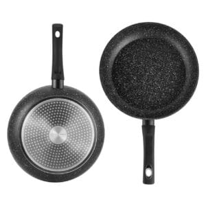 Patelnia ceramiczna 24 cm z hartowaną szklaną pokrywką, nieprzywierająca powłoka