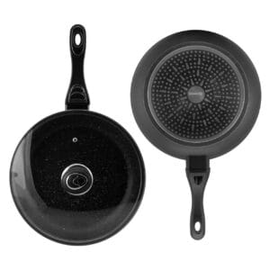 Patelnia ceramiczna 24 cm z pokrywką, nieprzywierająca powłoka, łatwa w czyszczeniu