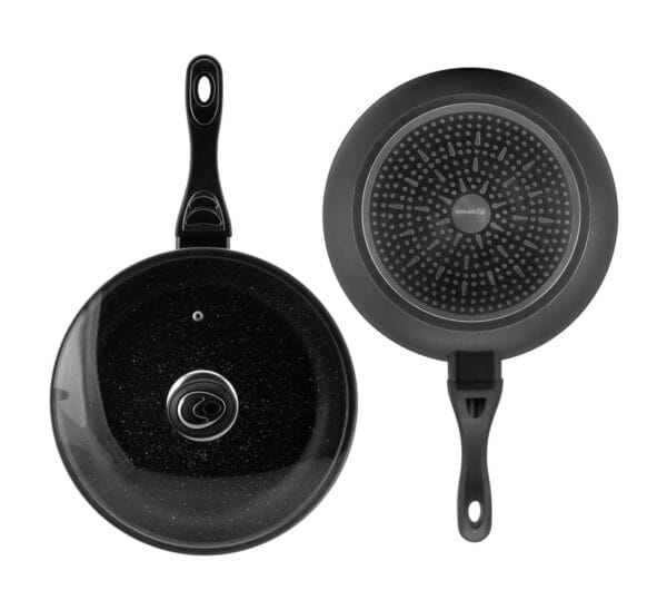 Patelnia ceramiczna 24 cm z pokrywką, nieprzywierająca powłoka, łatwa w czyszczeniu