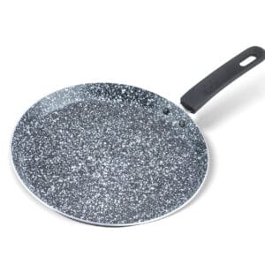 Czarna patelnia do naleśników 26 cm z marmurkowym wzorem, ceramiczna powłoka nieprzywierająca