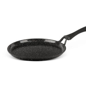 Czarna patelnia do naleśników 20 cm z ceramiczno-marmurkową powłoką nieprzywierającą, widok produktowy