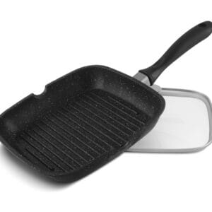 Patelnia grillowa 24 cm z ceramiczną powłoką i szklaną pokrywką