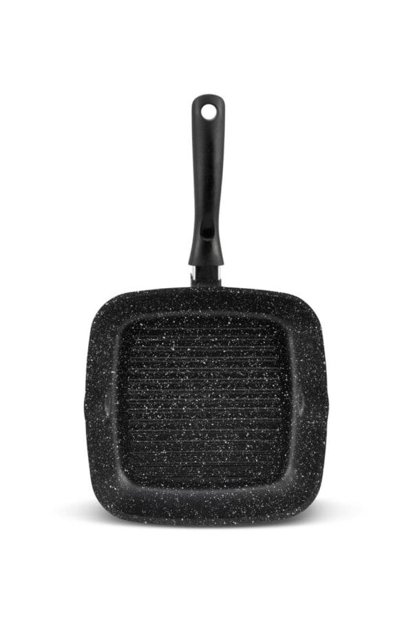 Czarna kwadratowa patelnia grillowa Edenberg 24cm z ceramiczno-marmurkową powłoką nieprzywierającą