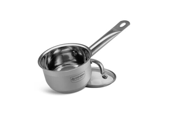 Rondel ze stali nierdzewnej 0.8l z szklaną pokrywką i uchwytem, średnica 12 cm