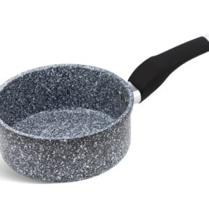 Czarny rondel na indukcję 1.3l z ceramiczno-granitową powłoką i pokrywką