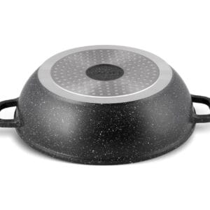 Aluminiowy rondel 5.5 litrów z marmurkową powłoką, kompatybilny z indukcją, widok z boku