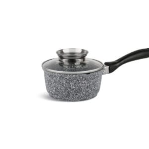 Rondel z pokrywką o pojemności 1.3l, średnicy 16cm, ceramiczno-granitowy, z uchwytem silikonowym - część zestawu garnków