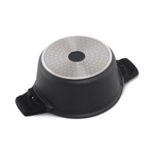 Czarny rondel ceramiczny 16 cm z pokrywką, nieprzywierająca powłoka, część zestawu kuchennego Edenberg