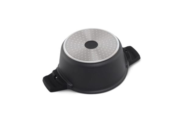 Czarny rondel ceramiczny 16 cm z pokrywką, nieprzywierająca powłoka, część zestawu kuchennego Edenberg