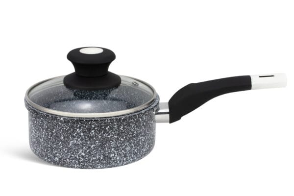 Rondel na indukcję 1.3l Edenberg z czarną powłoką ceramiczną, przezroczystą pokrywką i ergonomicznym uchwytem.