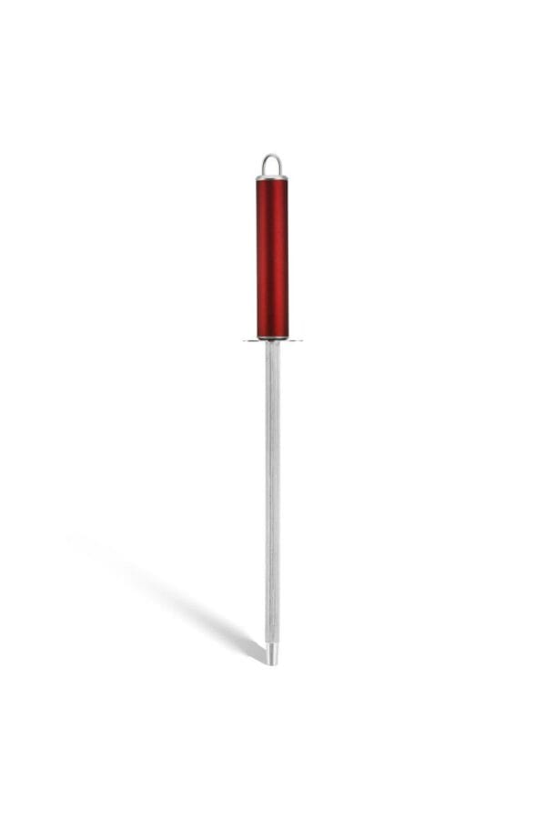 Ostrzałka do noży ze stali z czerwonym ergonomicznym uchwytem, część zestawu Edenberg EB-940