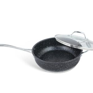 Zestaw garnków z patelnią marmurkową 24cm, nieprzywierająca powłoka, pokrywka szklana, Edenberg EB-4044