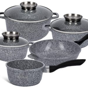 Zestaw garnków Edenberg z powłoką ceramiczną, w rozmiarach 1.3l, 2.3l i 4.5l, odporny na zarysowania