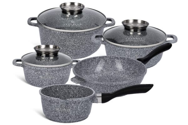 Zestaw garnków Edenberg z powłoką ceramiczną, w rozmiarach 1.3l, 2.3l i 4.5l, odporny na zarysowania