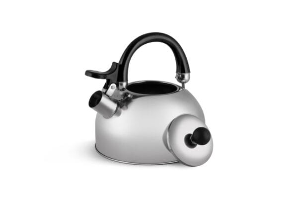 Czajnik z gwizdkiem 1.5 l Edenberg wykonany ze stali nierdzewnej, z ergonomicznym uchwytem i automatycznym gwizdkiem.