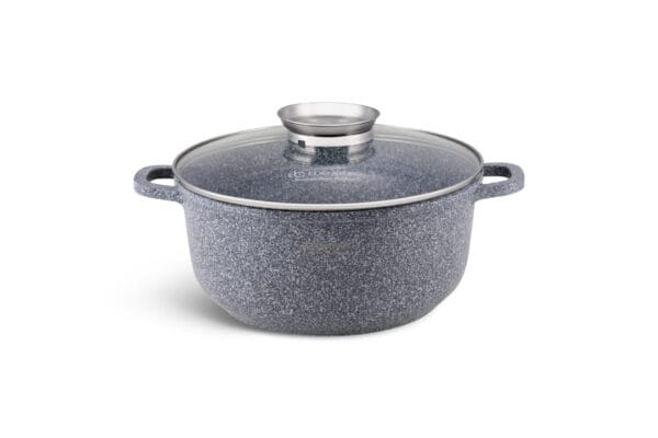 Garnek aluminiowy z pokrywką 3.3l Edenberg – ceramiczno-granitowa powłoka, odporny na zarysowania, idealny do gotowania na każdym źródle ciepła.