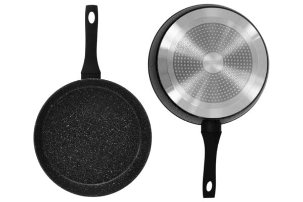 Patelnia ceramiczna z pokrywką 20cm Edenberg – nowoczesna, ceramiczna powłoka, ergonomiczny uchwyt i szklana pokrywka z otworem na parę.