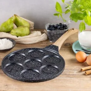 Patelnia do naleśników 27cm ceramiczno-marmurkowa Edenberg z nieprzywierającą powłoką, idealna do smażenia naleśników i innych potraw.